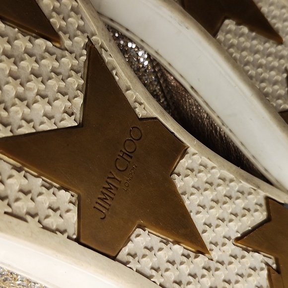 Jimmy Choo size 36 gold metallic lace up sneaker - Picture 8 of 11